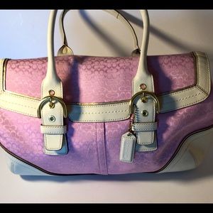 Pink signature coach bag